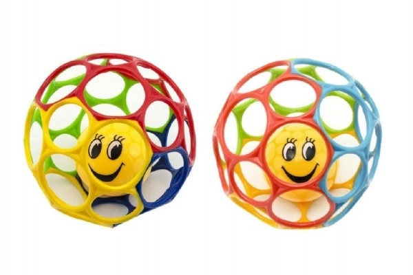 Zachte kattenbal met rammelaar - smiley