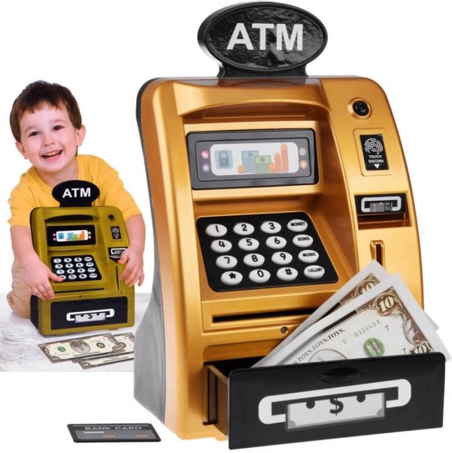 Gouden kinder-ATM kluis-speelgoed