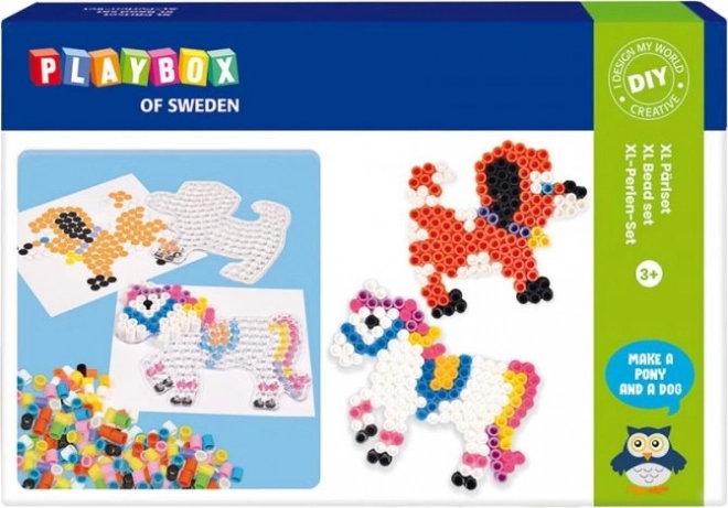 Playbox strijkkralenset pony en hondje