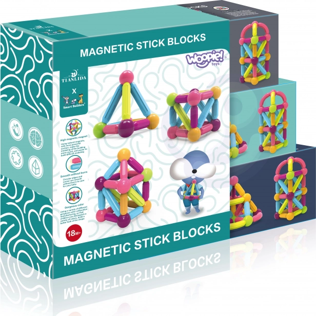 Woopie magnetische bouwsets educatief groot 28 stuks