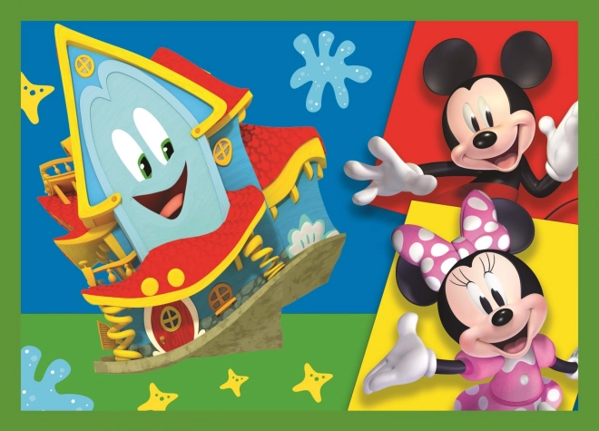 Puzzel 4v1 Mickey tussen vrienden