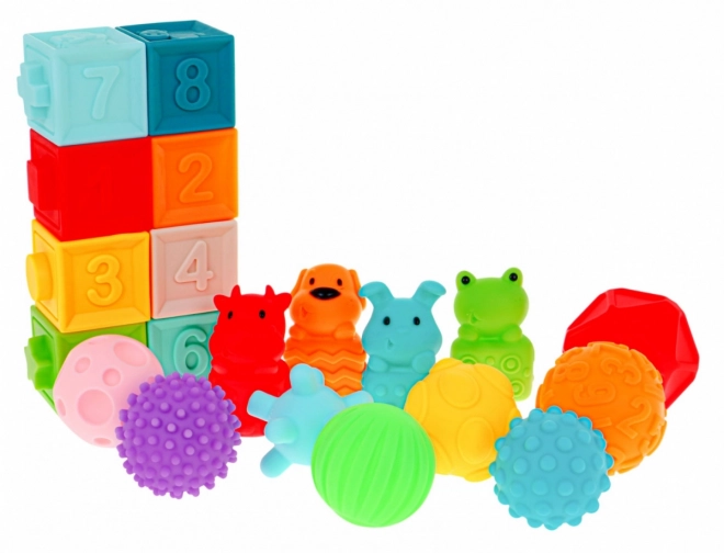 Mega set van 20 dierlijke ballen voor kinderen 6m+ Sensorisch speelgoed Handrevalidatie