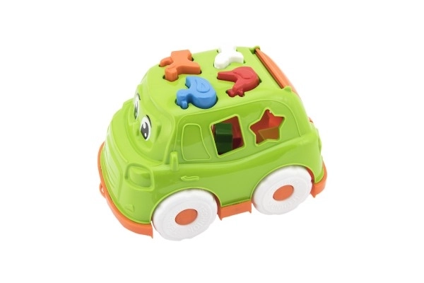 Auto inlegspeelgoed plastic 24x17cm met mogelijkheid tot 3 kleuren - in net, 12m+