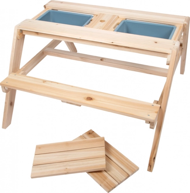 Kinder houten speeltafel 2 in 1 met bakken