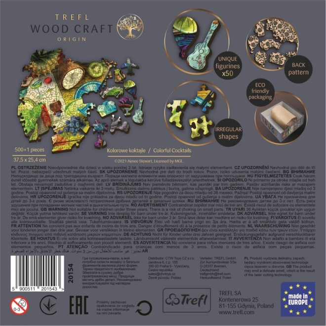 Puzzel Kleurrijke Cocktails TREFL Wood Craft Origin 501 stukjes
