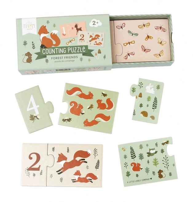 A Little Lovely Company Toewijzing puzzel – Počítání s kamarády z lesa