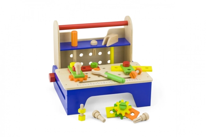 Houten schroefset met gereedschap