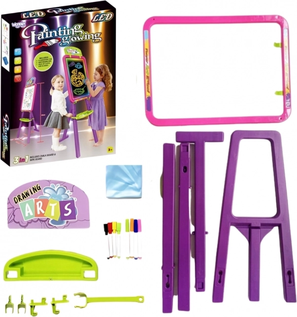 Bord WOOPIE 3in1 Magnetisch Drooguitwisbaar Tekenen met Licht