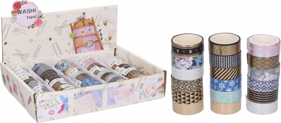 Decoratieve washi tape 1,5 cm × 3 m – diverse motieven