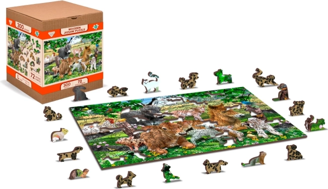 Houten puzzel kleuterschool op de boerderij 2-in-1