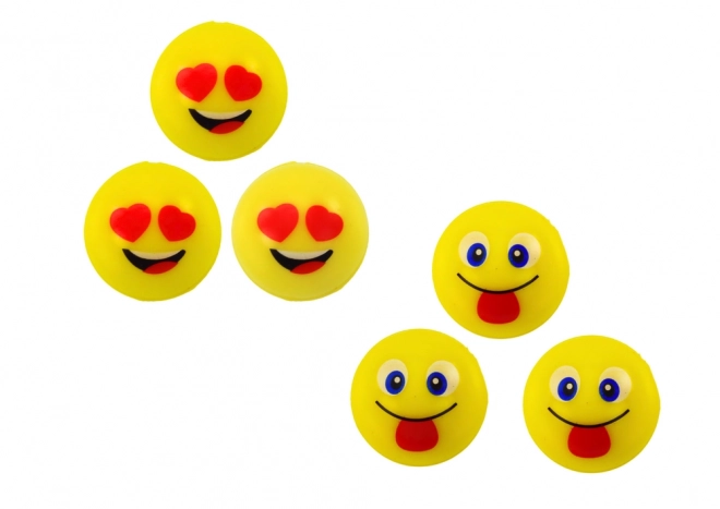 Set van 6 gele stuiterballen Emoji