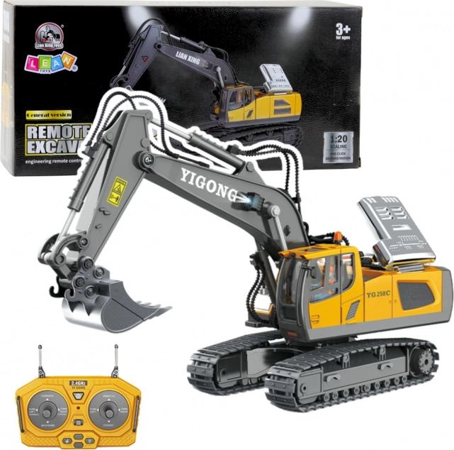 RC rupsgraafmachine 1:20, 11‑kanaals, geel