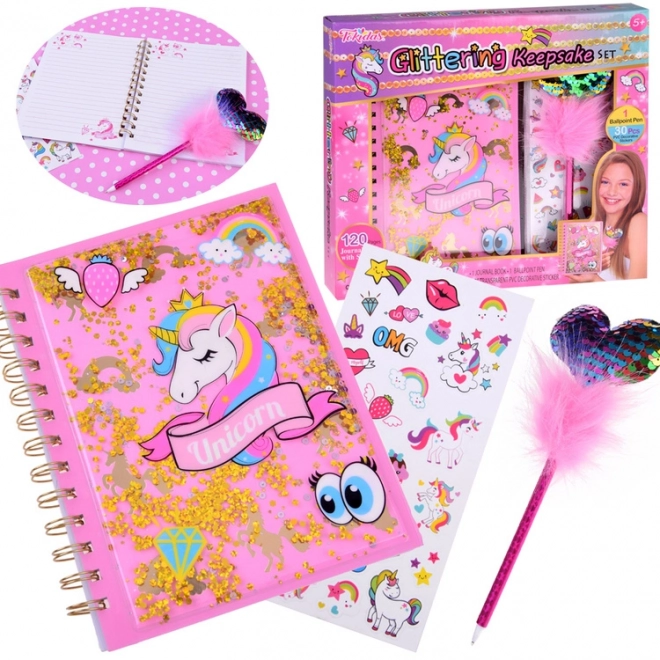 Magisch eenhoorngeheim dagboek met kleurrijke stickers