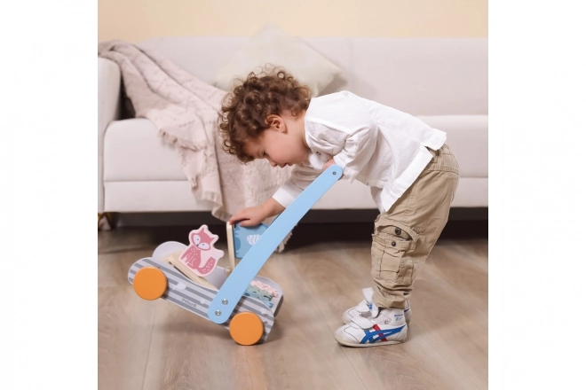 Houten loopwagen dieren