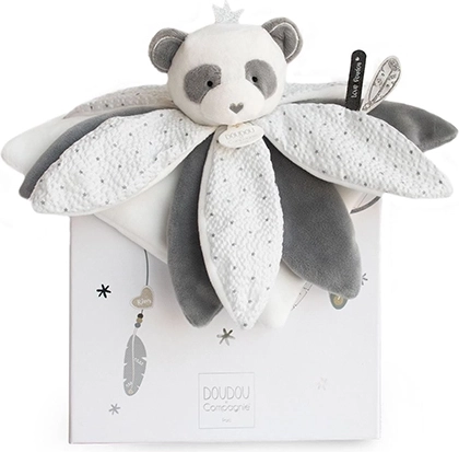 cadeauset – pluchen knuffeldoekje panda 26 cm