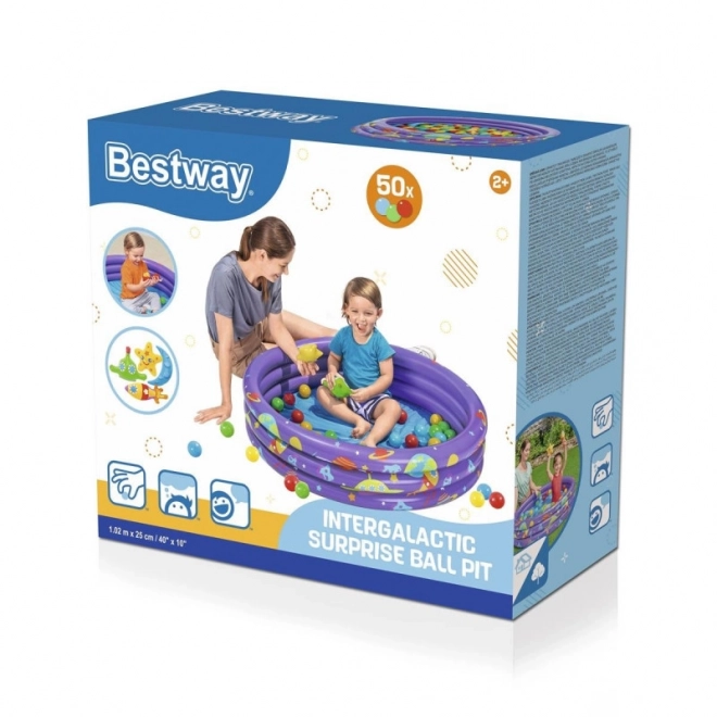 Intergalactisch opblaasbaar zwembad met ballen 1,02 m x 25 cm