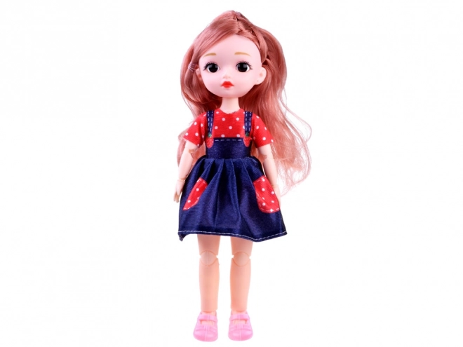 Schattige pop met beweegbare ledematen en lang haar 24 cm