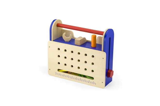 Houten schroefset met gereedschap