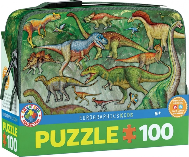 Puzzel in thermische lunchbox Dinosaurussen 100 stukjes EUROGRAPHICS