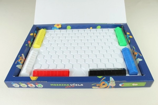 Bij versiert bijenkorf 60st mozaïek in doos 43x32x3,5cm