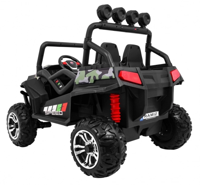 Elektrische kinderauto Grand Buggy 4x4 met camouflage en LED-verlichting