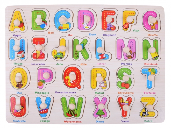 Gekleurde houten bord met letters