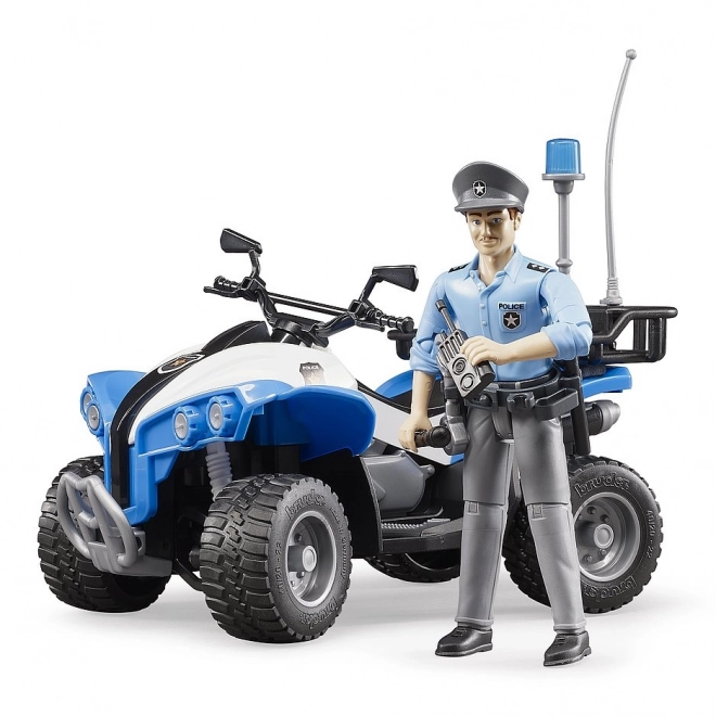 Bruder Bworld politie blauwe quad met figuur