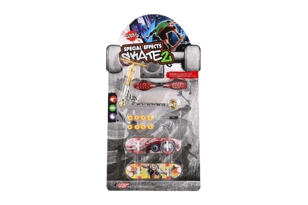 Set skateboard schroef, vingerstep, waveboard van plastic met accessoires mix soorten op kaart 16x30cm