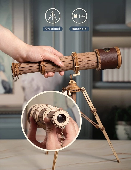 ROBOTIME Rokr Houten Model van een Monoculaire Telescoop