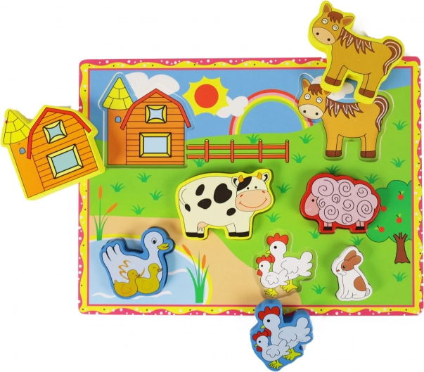 Houten 3D Inlegpuzzel Boerderij