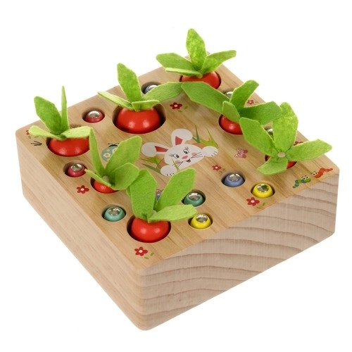 Houten Montessori spel 2-in-1 - Worteltuin voor kinderen