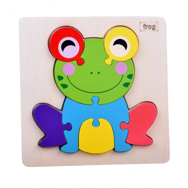 Houten 3D-puzzel Kikker Montessori