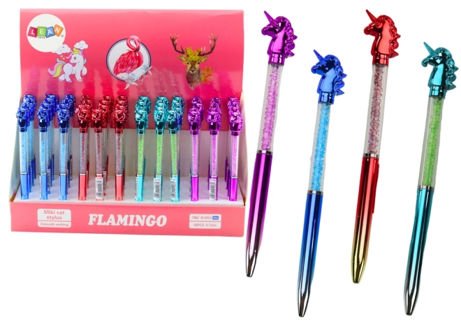 Pen Eenhoorn met diamanten Eenhoorn Blauwe vulling 0,7 mm Mix