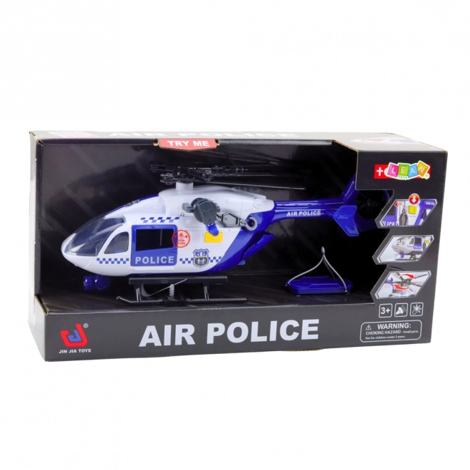 Politiehelikopter met lichten en geluiden