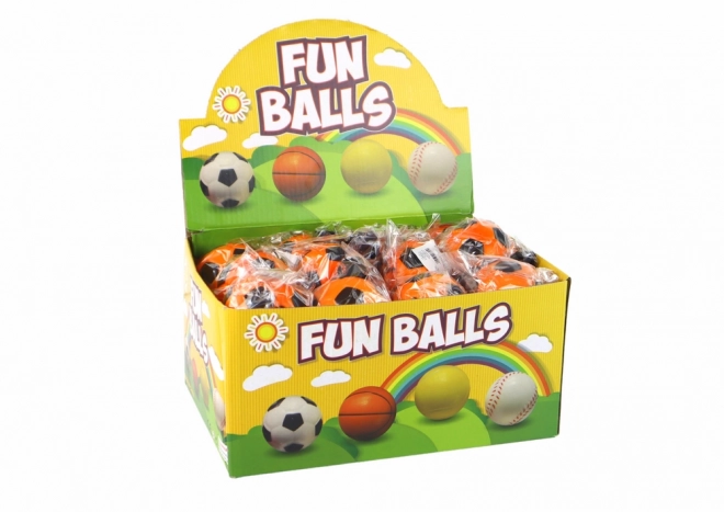 Voetbalballetje met elastiek (jojo) 6 cm, oranje