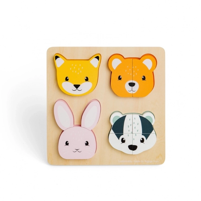 Houten inlegpuzzel met tellen Bigjigs Toys