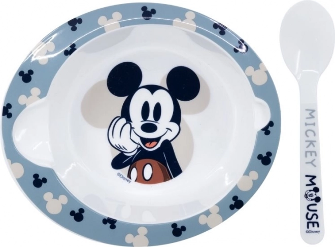 STOR Kom Beker met Lepeltje Mickey Mouse