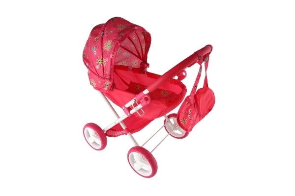 Poppenwagen diepe stoffen 58x35x60cm in doos 34x56x8,5cm