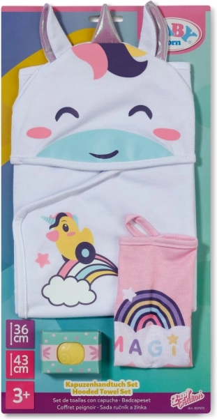 Baby born set handdoeken met eenhoorn en regenboog