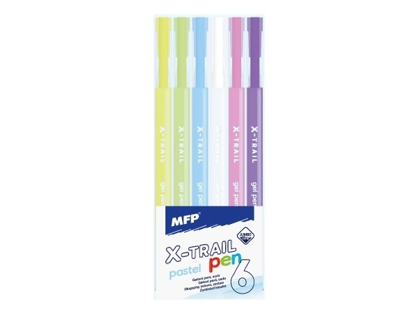 Gelpennen pastelkleurig 6 stuks plastic in blister 6x15x1,5cm