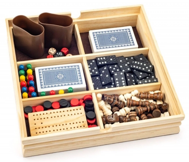 Spelset in houten doosje