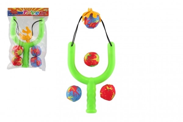 Slingshot met waterbommen 4 stuks plastic/stof 24x16cm in zak
