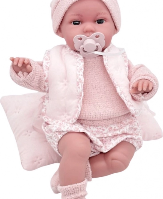 realistische babypop met bewegingsfunctie en zacht stoffen lichaam 34 cm