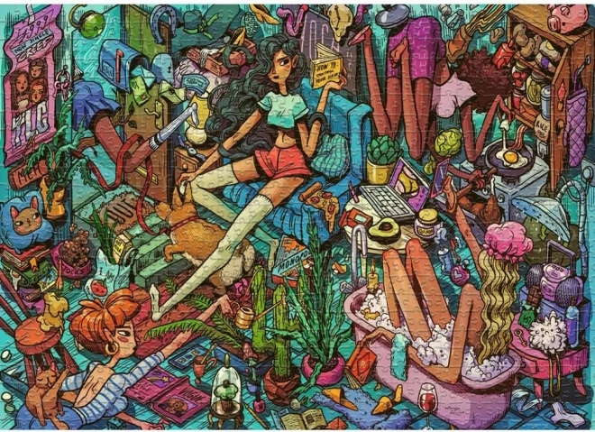 Puzzel Huisgenoten in het huishouden 1000 stukjes