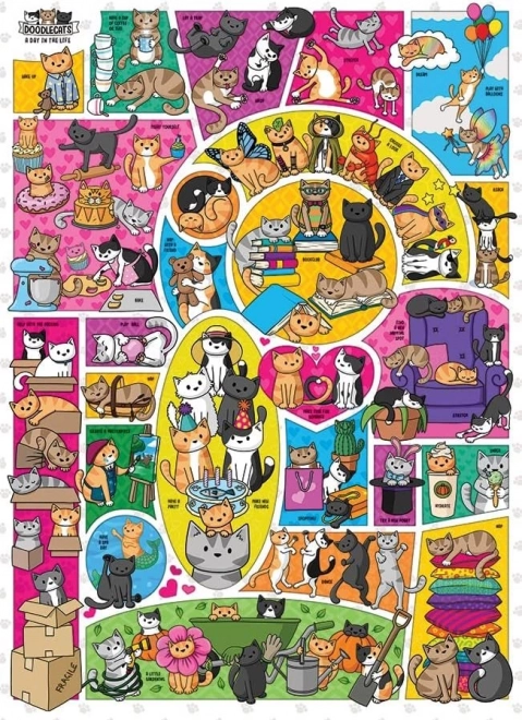 Puzzel COBBLE HILL DOODLECATS – 1000 stukjes