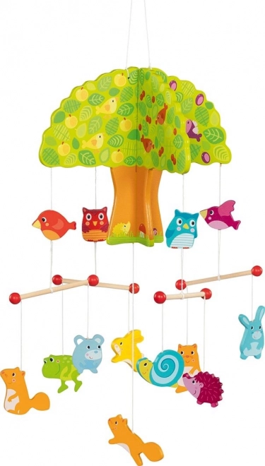 Goki houten hangmobiel Boomhut met dieren
