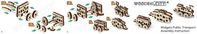 3D puzzel Transportmiddelen - Wooden City mini set