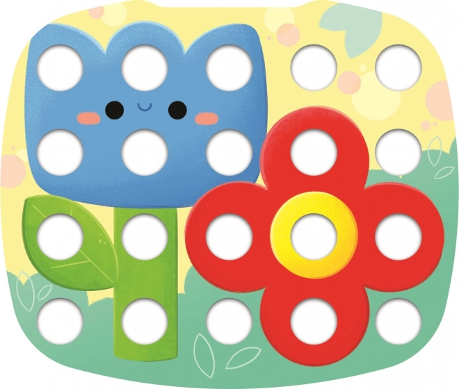 Kleurrijke kinder mozaïek plastic in doos 40x27x6cm 12m+