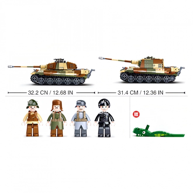 Sluban Slag om Boedapest M38-B0980 Duitse zware tank Tiger II 2-in-1
