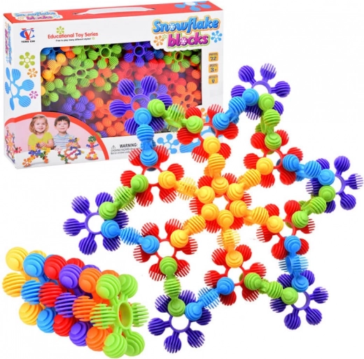 Creatieve bouwset mini wafels sneeuwvlokken – 72 stukjes